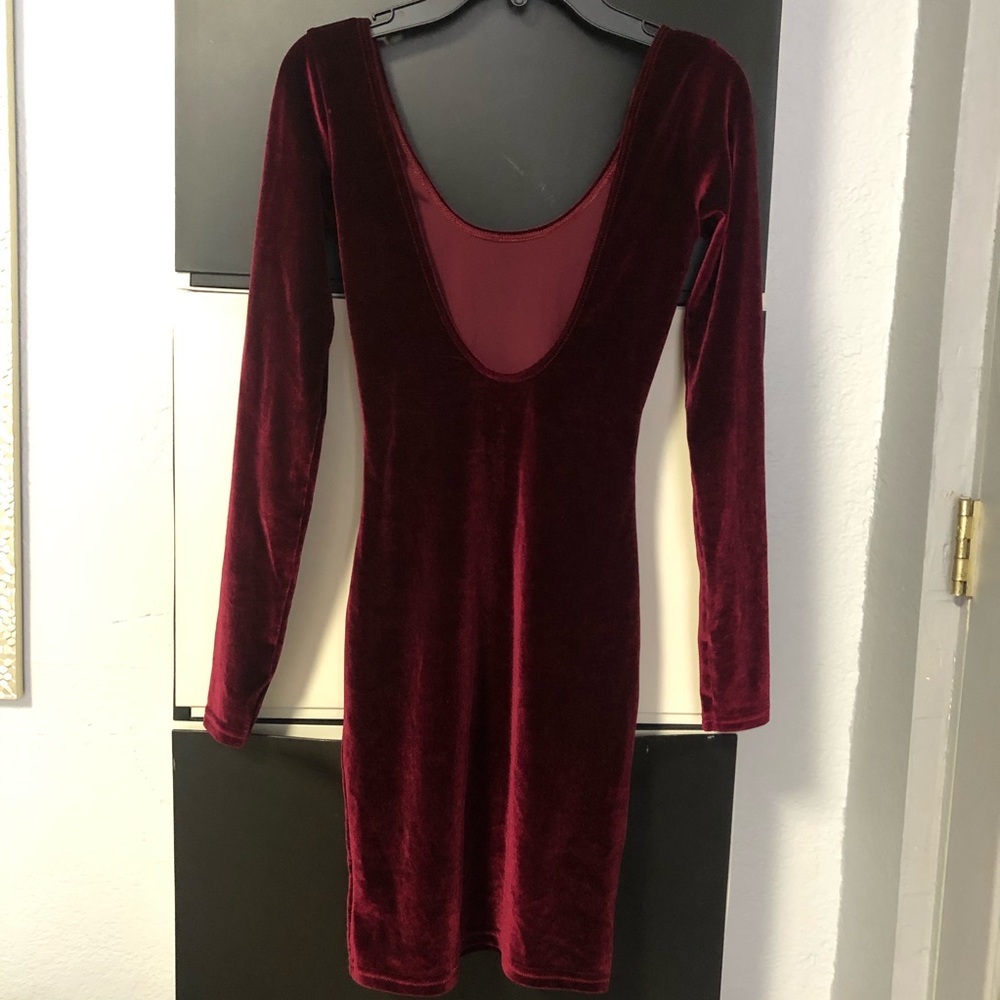 American Apparel Long Sleeve Maroon Mini Dress